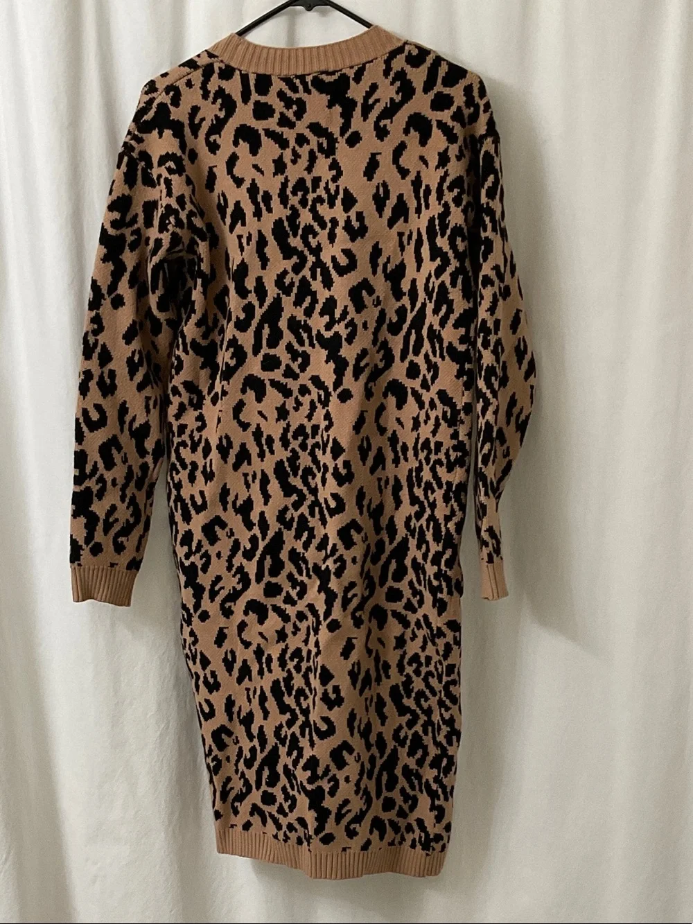 Windsor Leopard-Print Open Front Long Cardigan - Brown/Black
